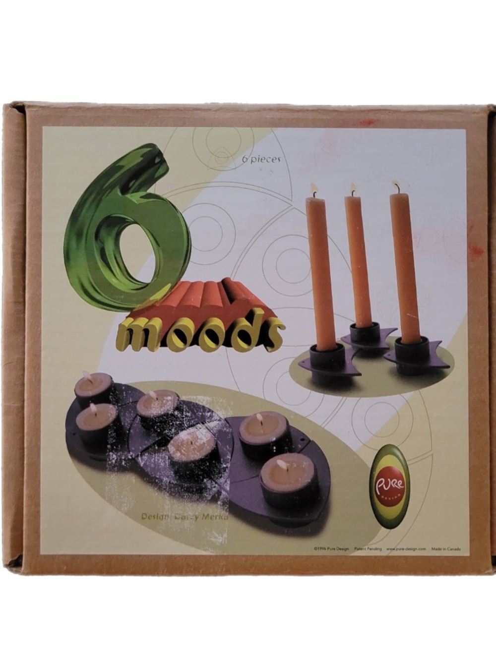6 Moods Vintage Modular Candle Holders by Pure Design, 1996 Brutalist Modern